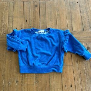 Josh love blue velour sweatshirt